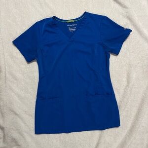 Healing Hands Royal Blue Scrub Top Small